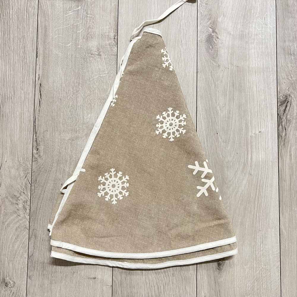 Copribase albero Fiocchi di neve neutro 120 cm diametro
