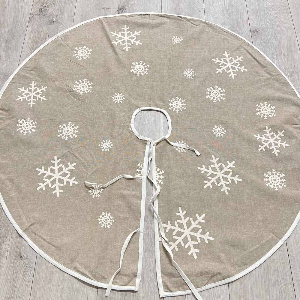 Copribase albero Fiocchi di neve neutro 120 cm diametro