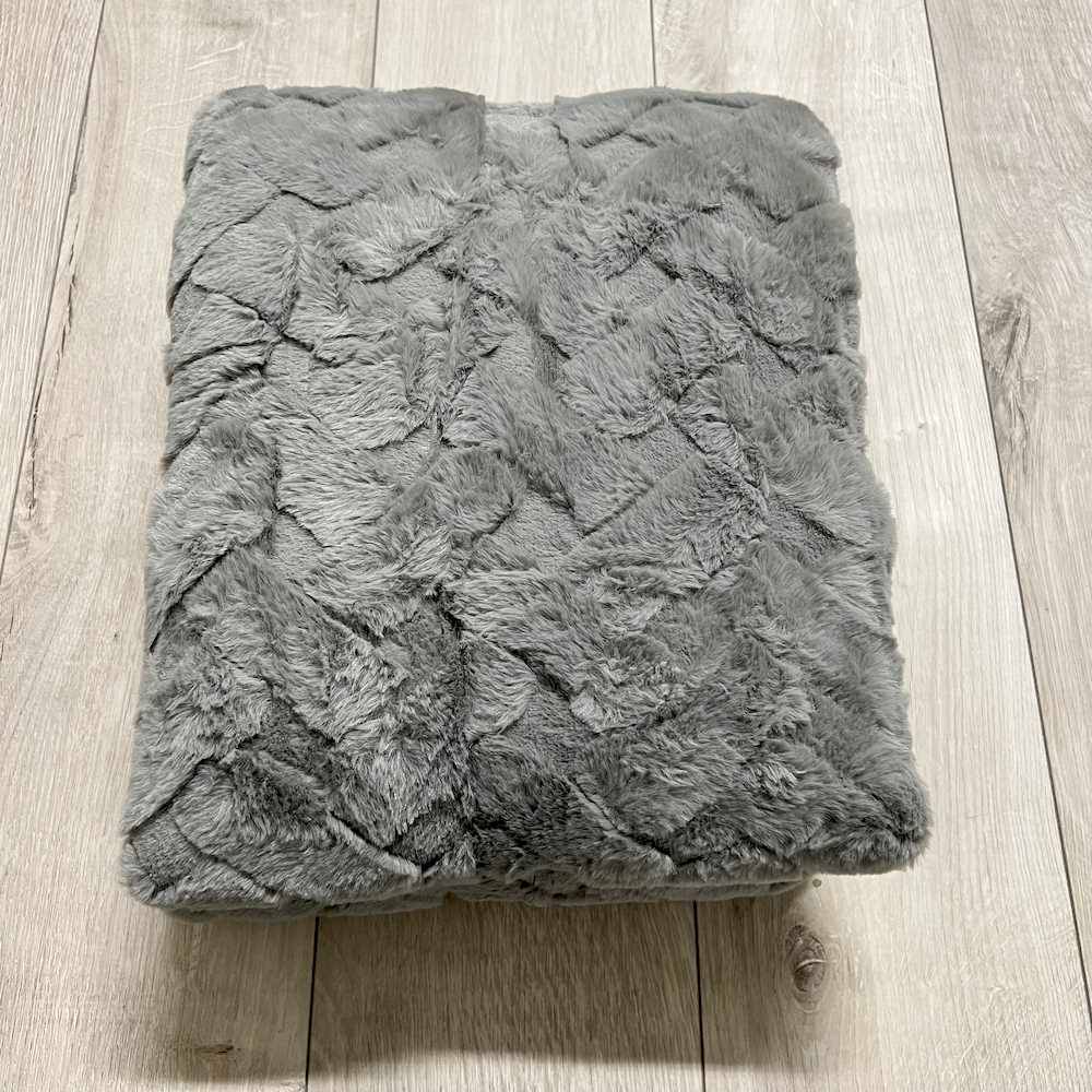 Plaid Marlene pelliccia ecologica grigia 130 x 160