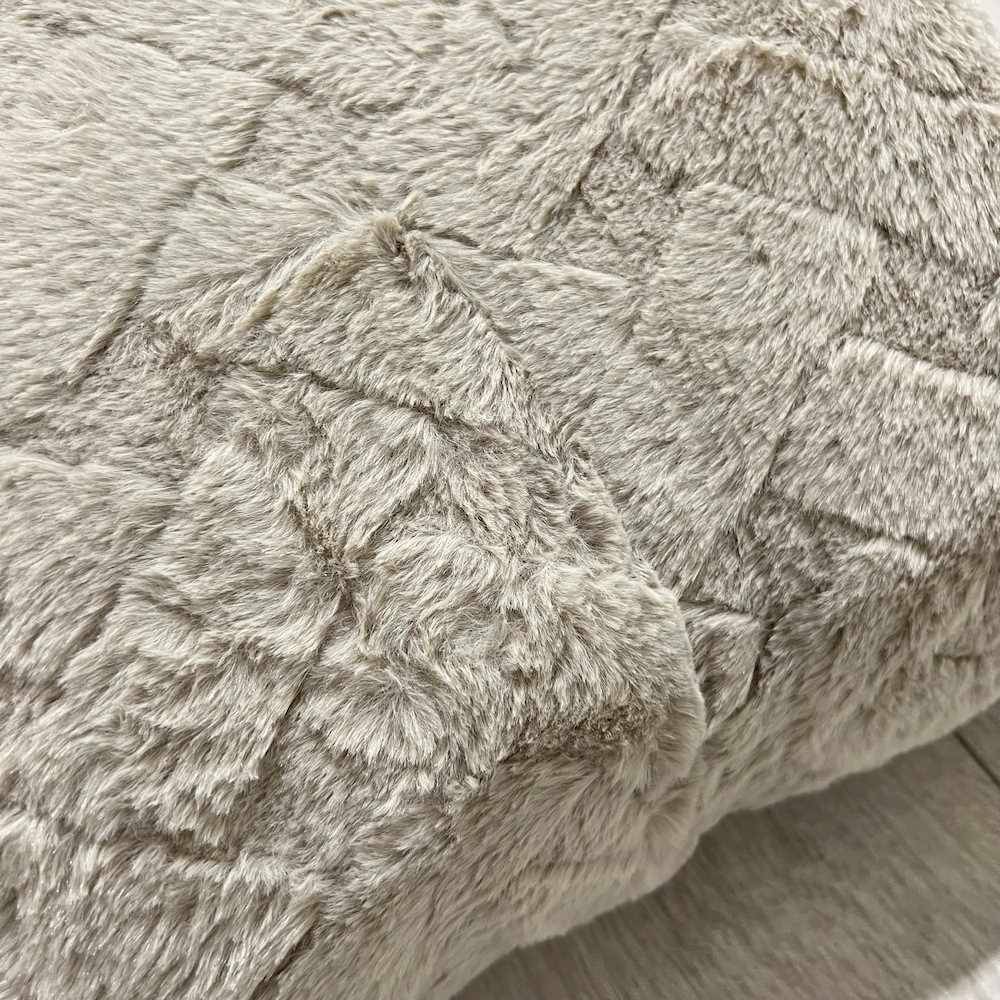 Plaid Marlene pelliccia ecologica tortora matrimoniale 200 x 230