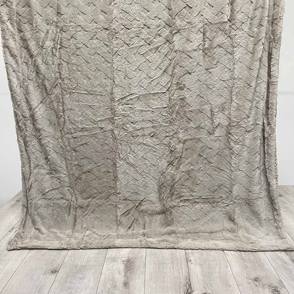 Plaid Marlene pelliccia ecologica tortora matrimoniale 200 x 230