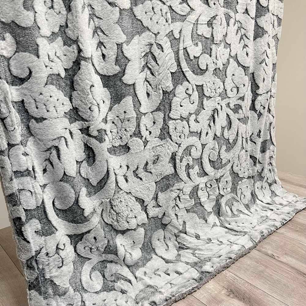 Plaid Decor pelliccia ecologica grigia singola 150 x 210