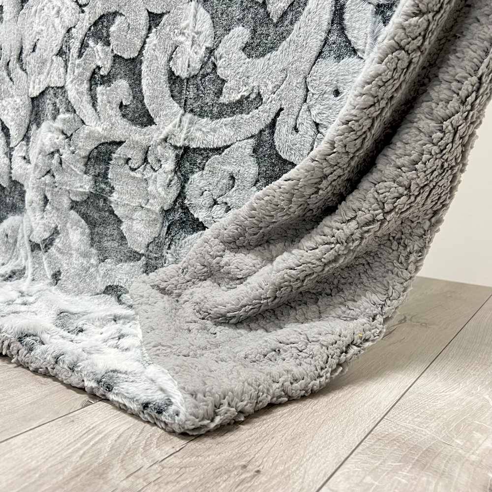 Plaid Decor pelliccia ecologica grigia singola 150 x 210