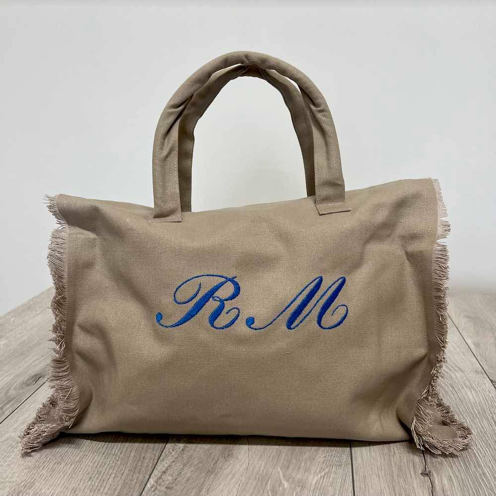 Borsa frange tortora personalizzata