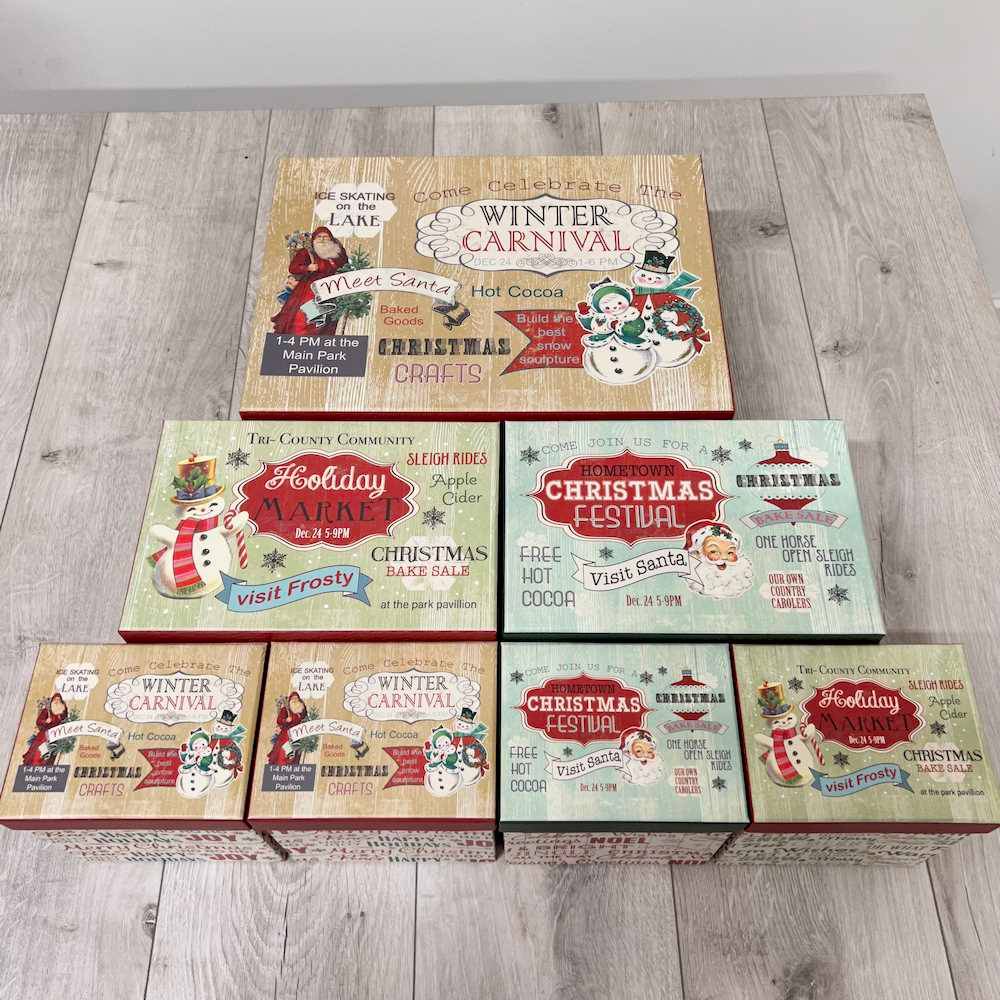 Set 7 scatole regalo Vintage Christmas