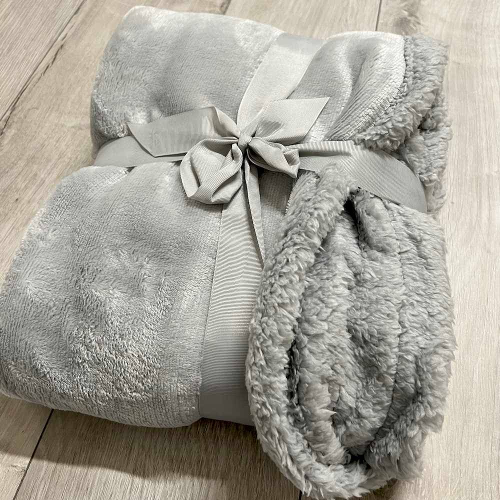 Plaid Sherpa Soffy Grigio chiaro 130 x 160