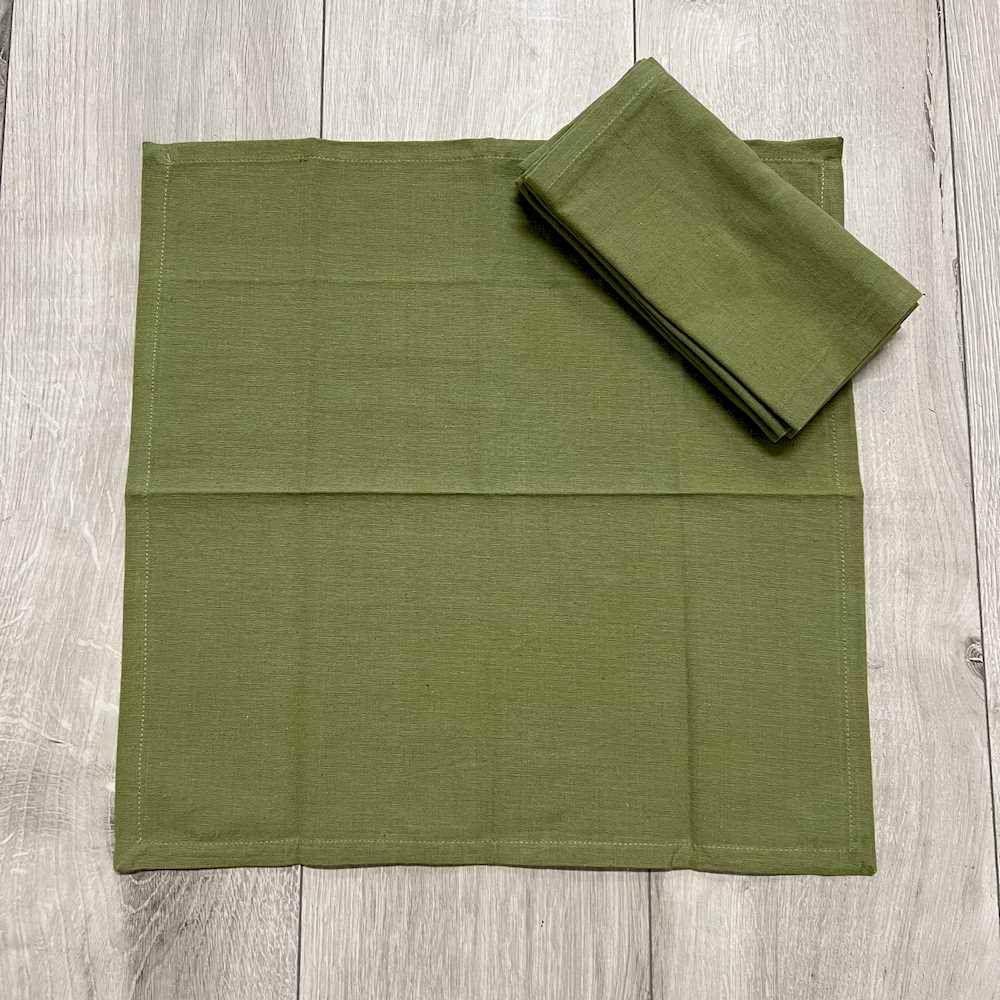 Set 4 tovaglioli verde oliva personalizzati