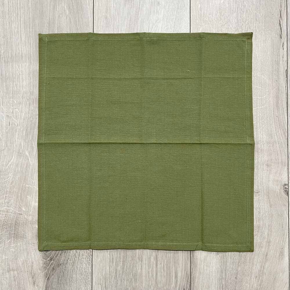 Set 4 tovaglioli verde oliva personalizzati