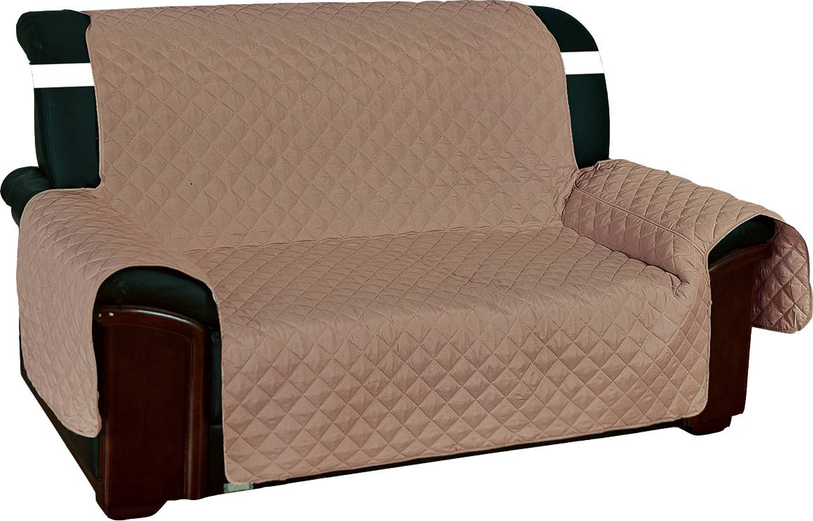 Copridivano 2 posti trapuntato antimacchia marrone