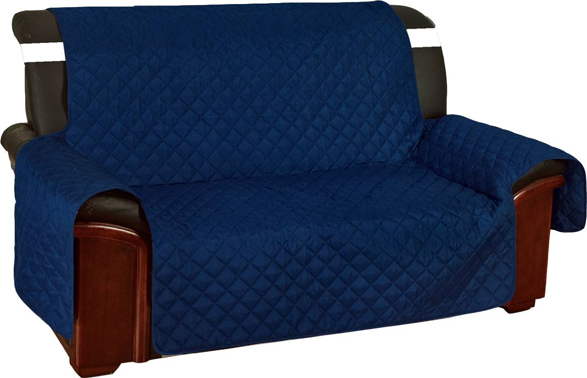 Copridivano 3 posti trapuntato antimacchia blu
