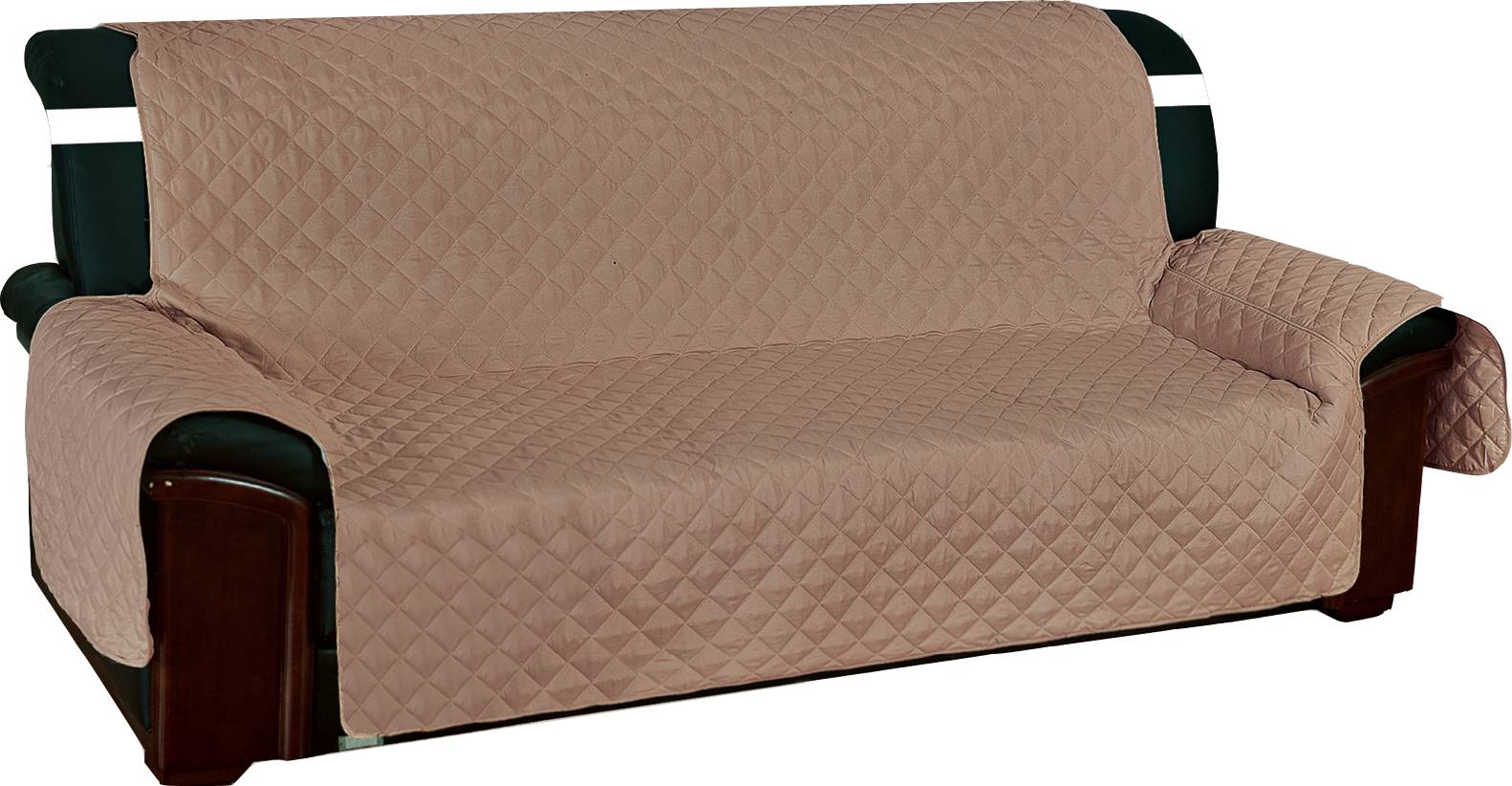 Copridivano 4 posti trapuntato antimacchia marrone