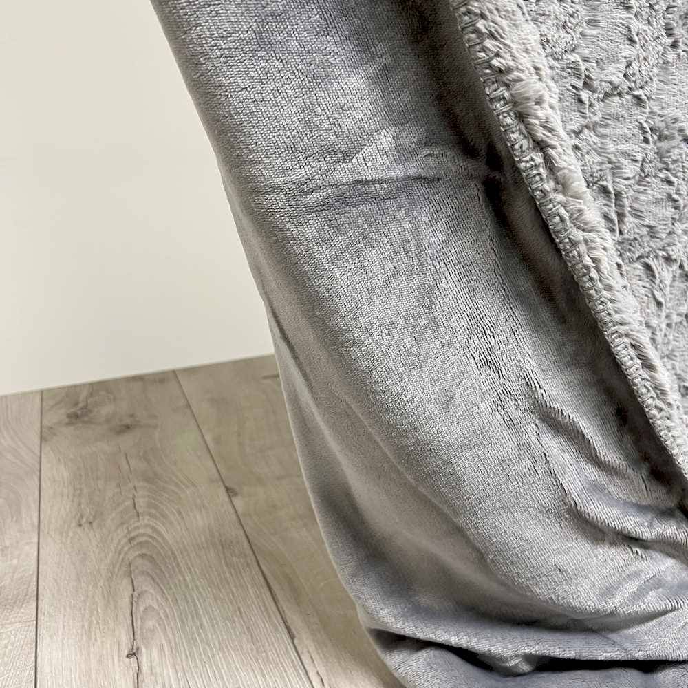 Plaid Glam pelliccia ecologica grigia 130 x 160
