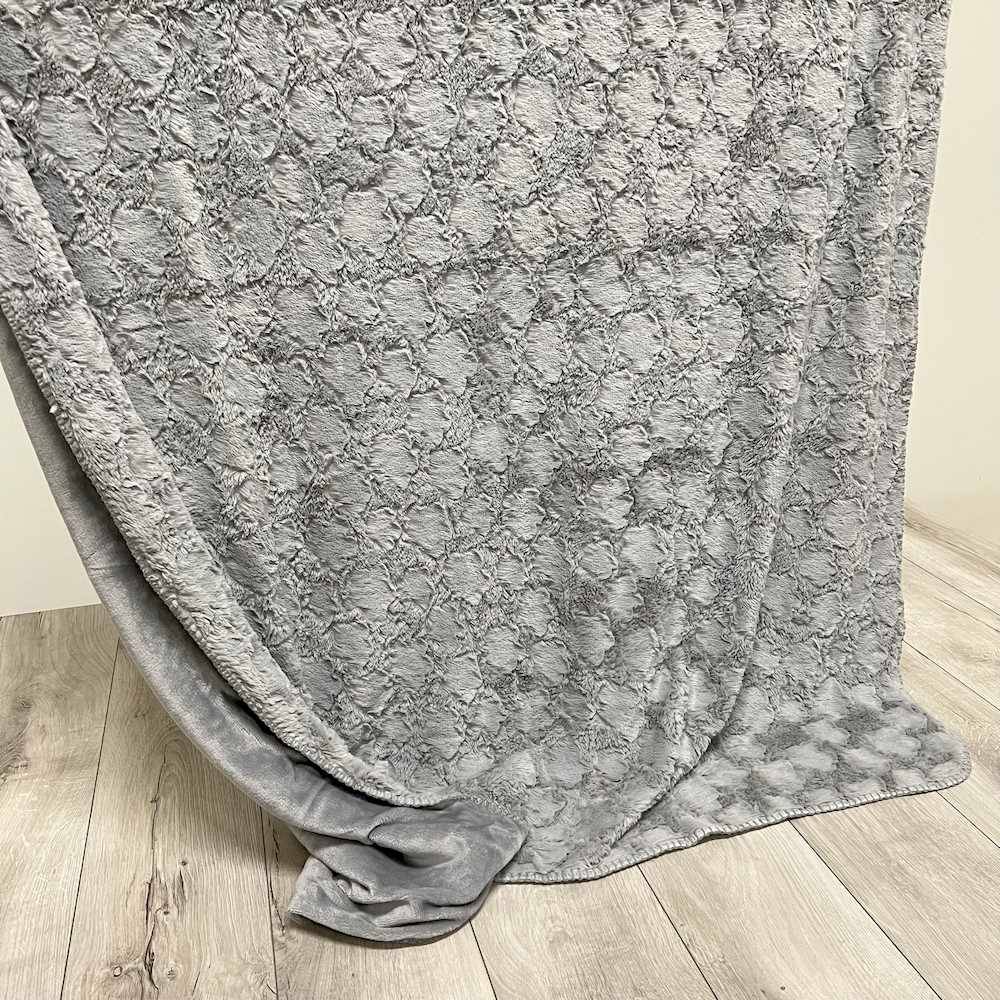 Plaid Glam pelliccia ecologica grigia 130 x 160