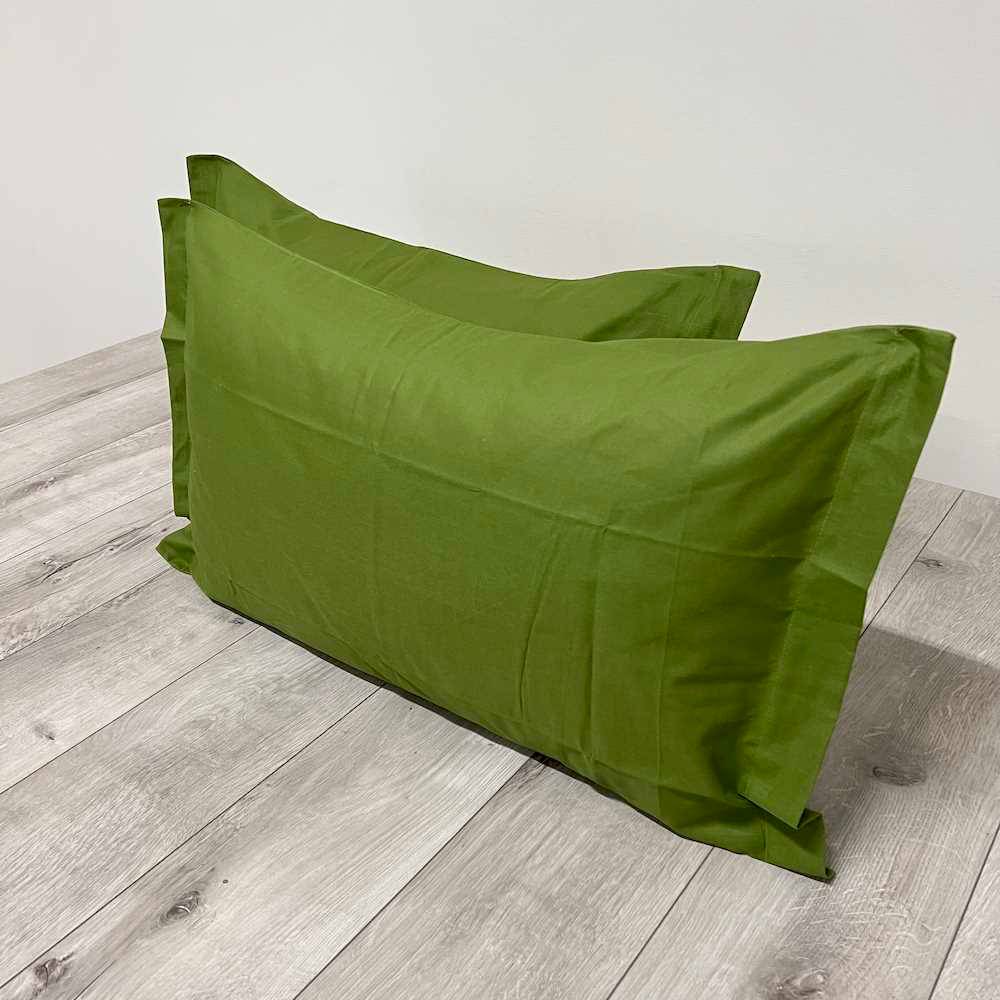 Coppia Federe con volant Verde Prateria