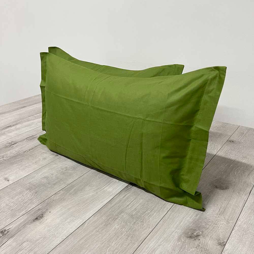 Coppia Federe con volant Verde Prateria Personalizzate