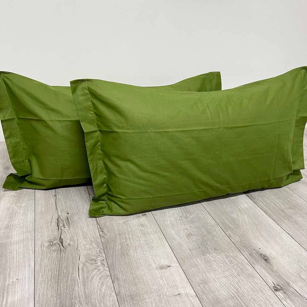 Coppia Federe con volant Verde Prateria Personalizzate