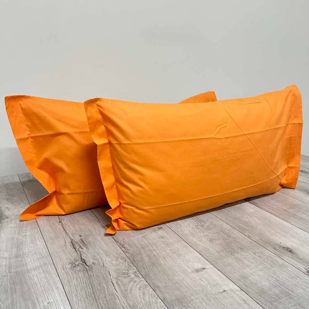 Coppia Federe con volant Arancio Personalizzate