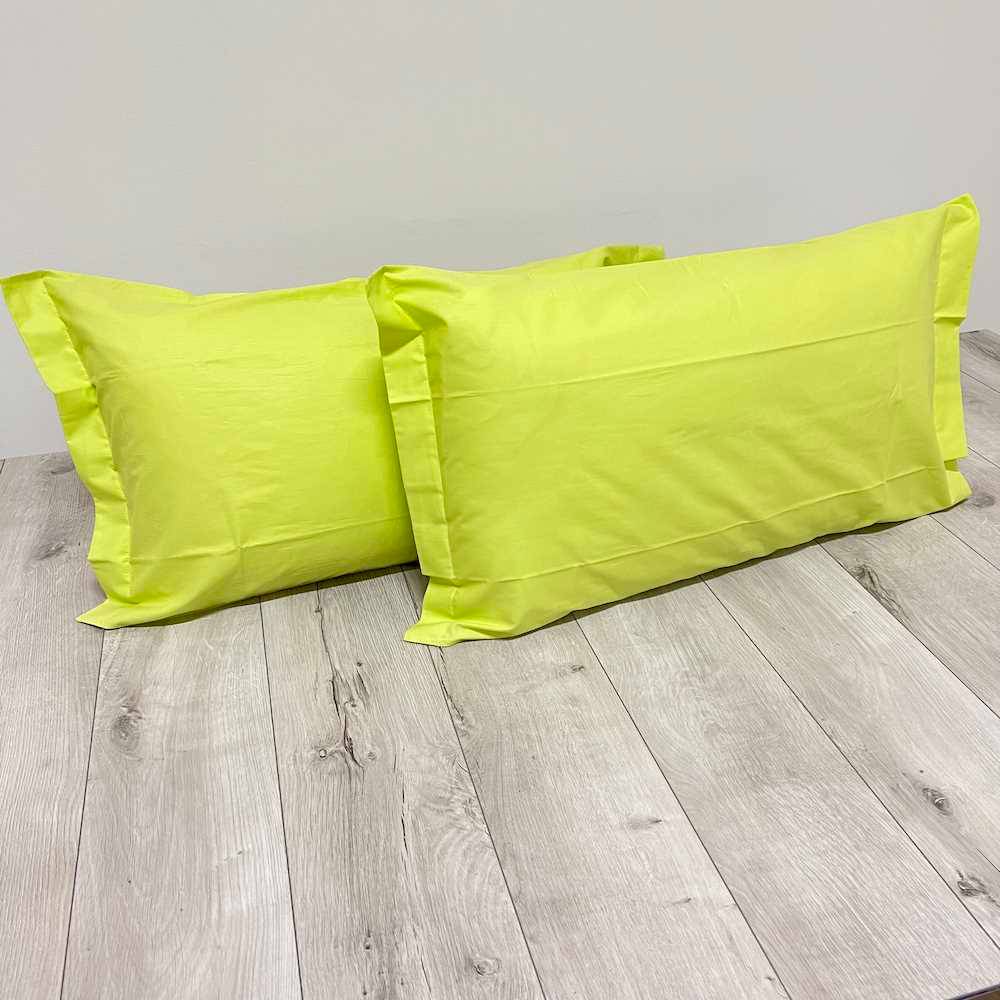 Coppia Federe con volant Verde esotico Personalizzate