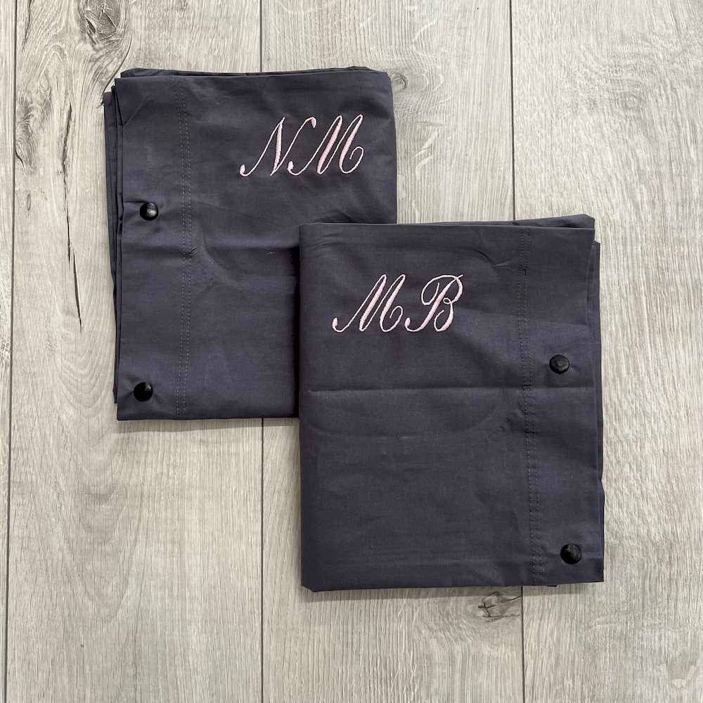 Coppia Federe con volant grigio chiaro Personalizzate