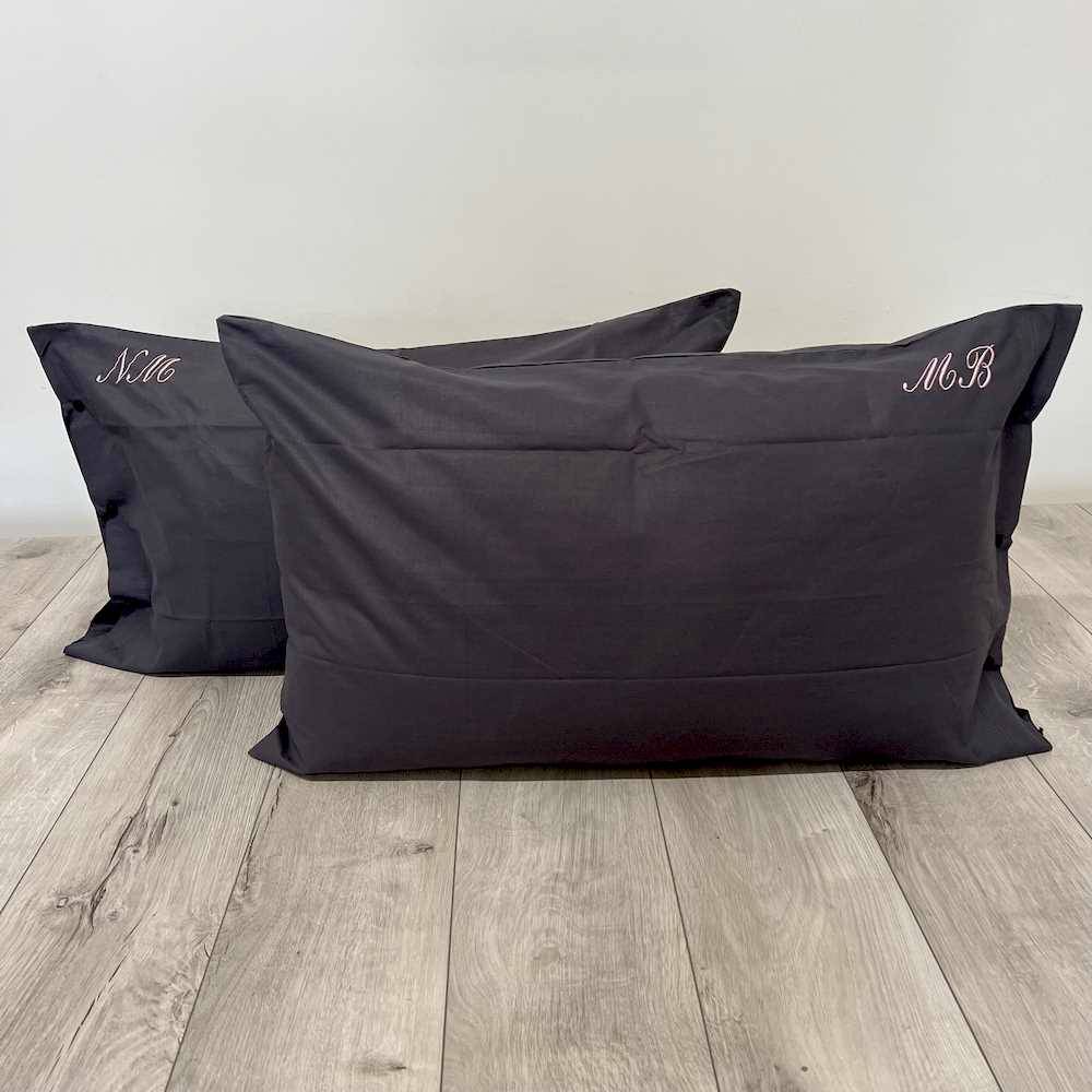 Coppia Federe con volant grigio chiaro Personalizzate