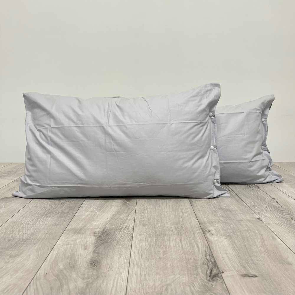 Coppia Federe con bottoni grigio chiaro Personalizzate