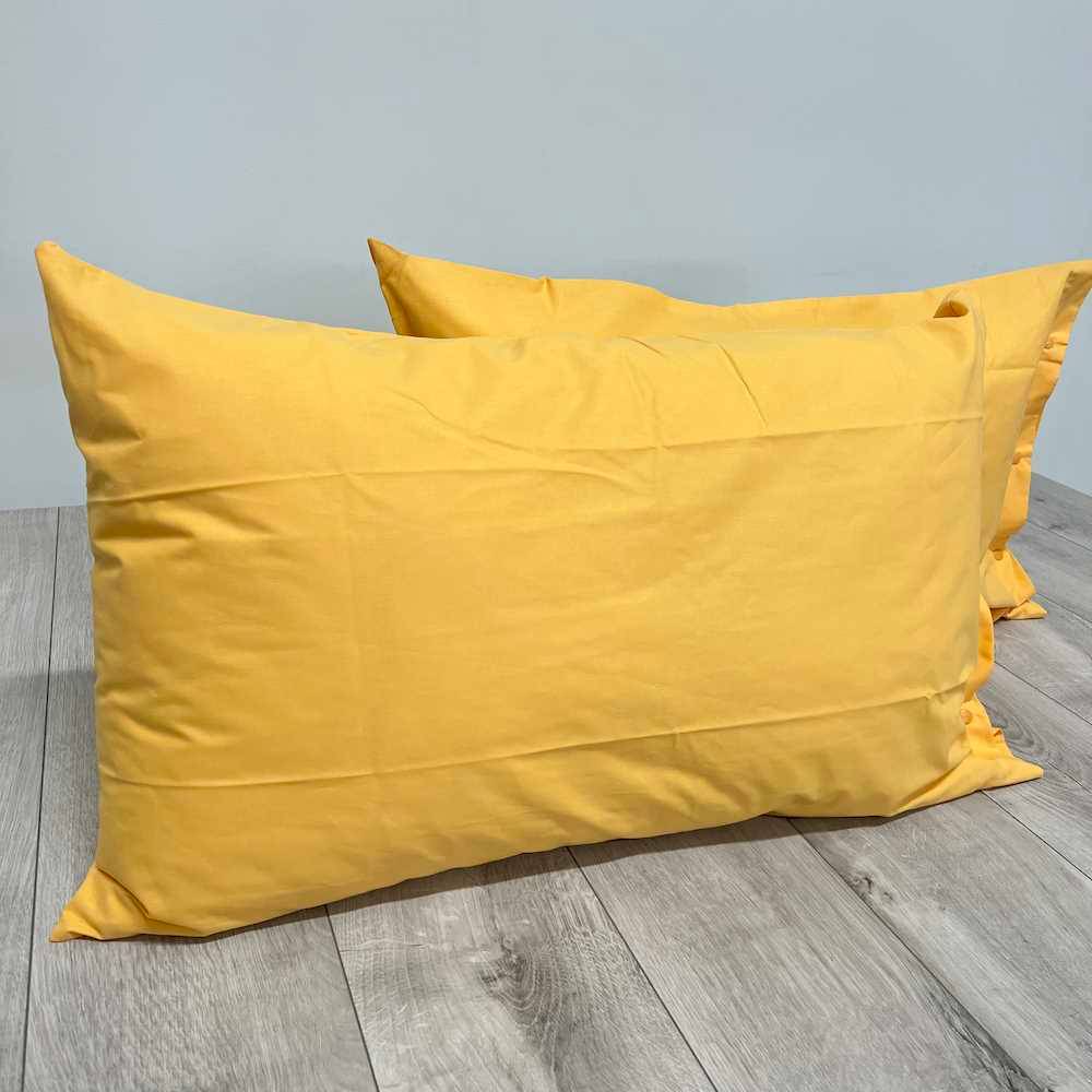 Coppia Federe con bottoni Vaniglia Personalizzate