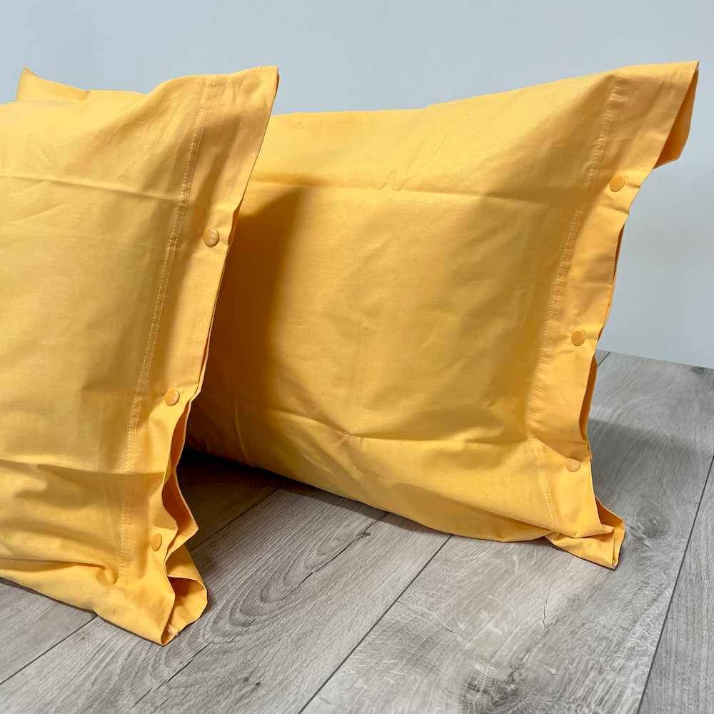 Coppia Federe con bottoni Vaniglia Personalizzate