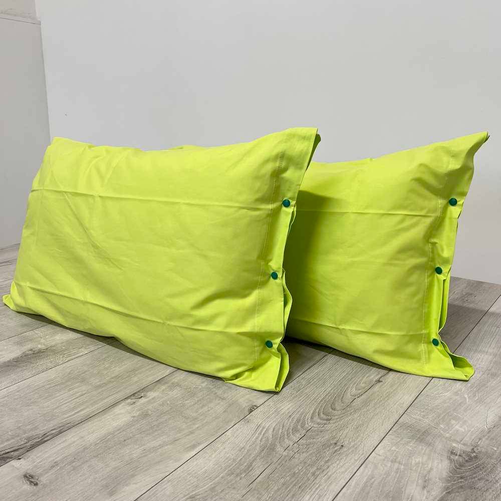 Coppia Federe con bottoni verde esotico Personalizzate