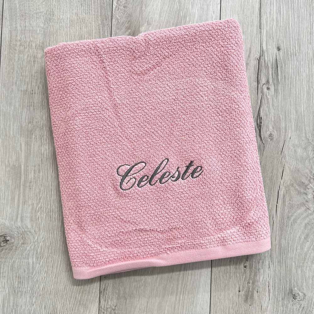 Telo bagno chicco di riso Grigio fumo Personalizzato