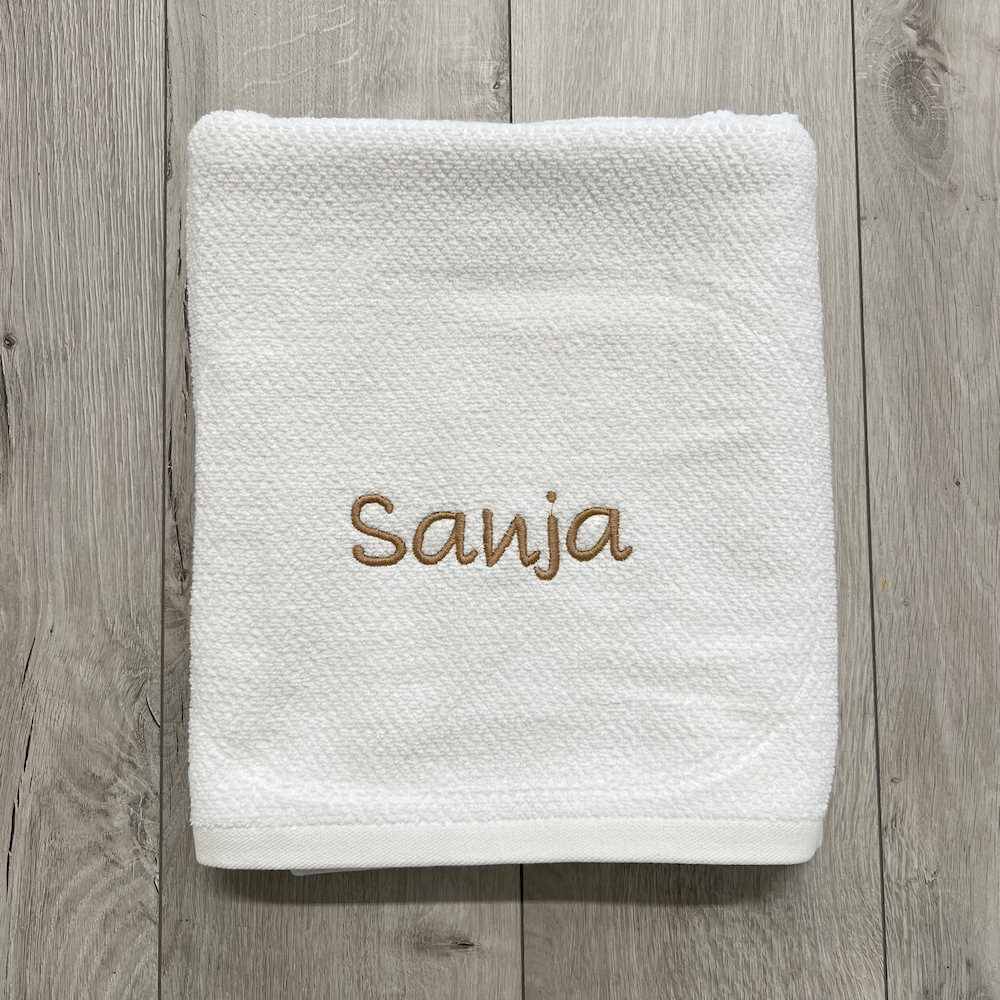 Telo bagno chicco di riso Grigio fumo Personalizzato