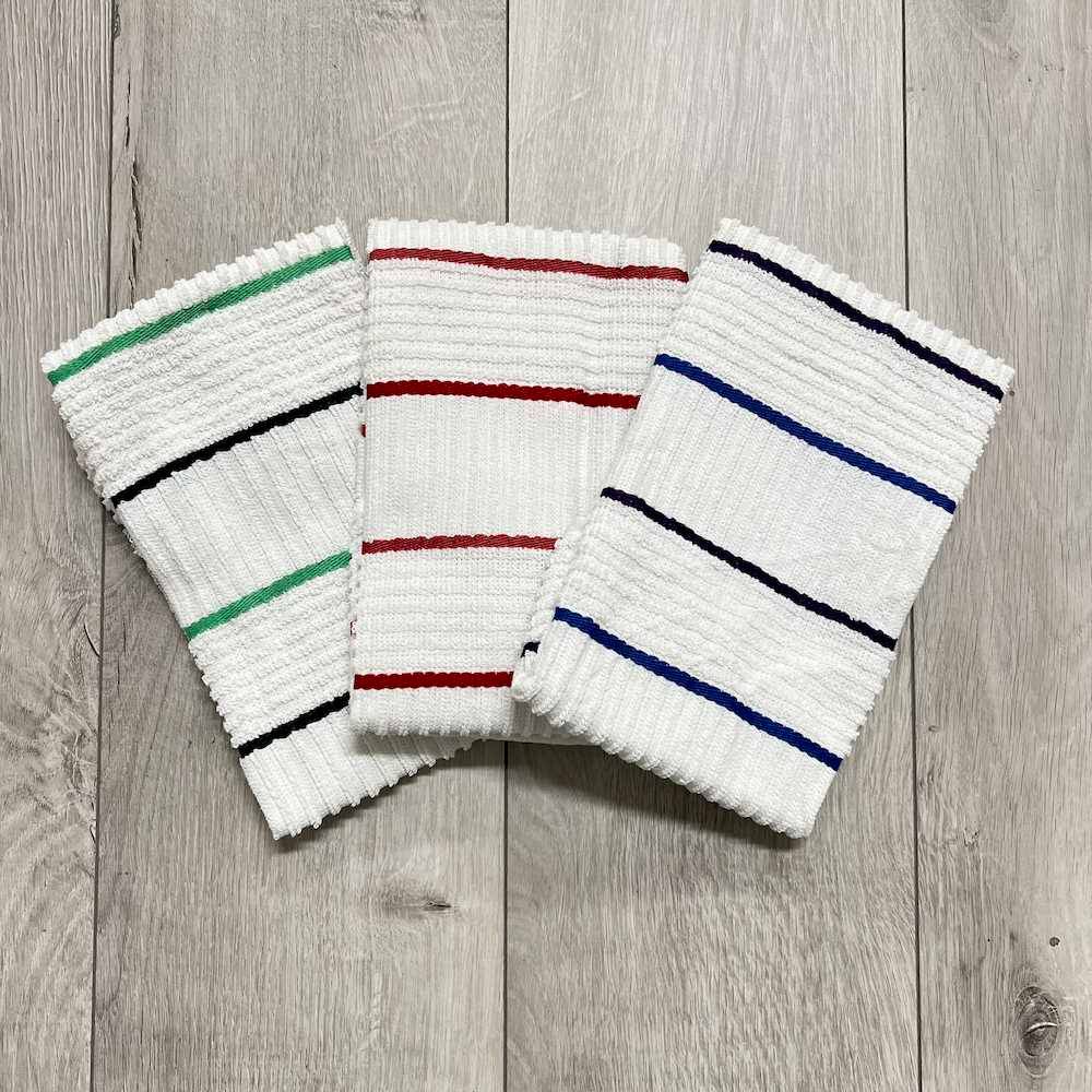 Set 3 canovacci spugna rigati