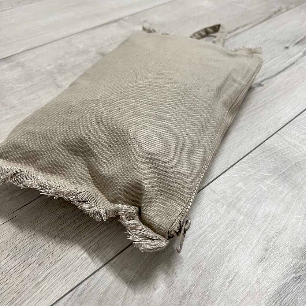 Pochette frange tortora