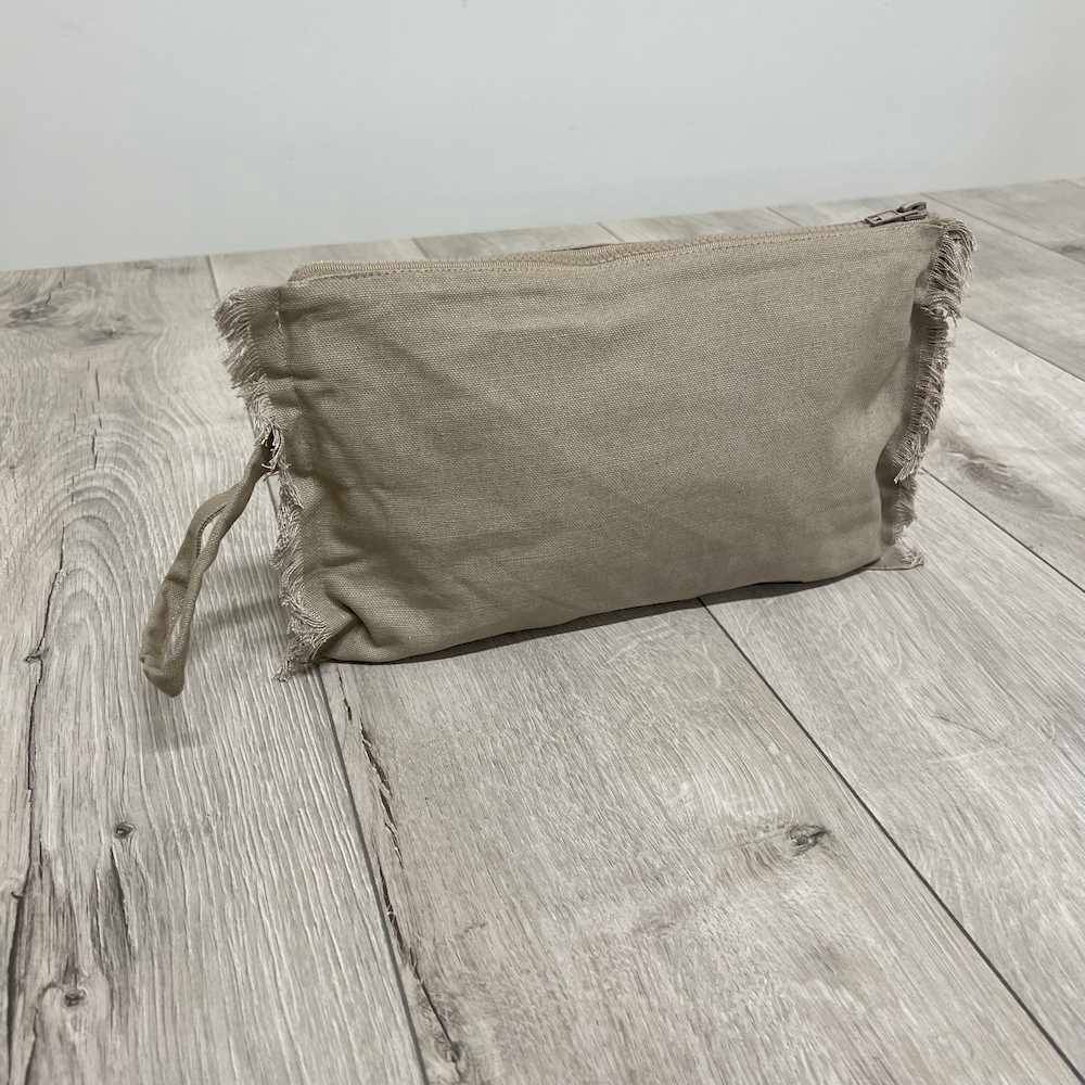 Pochette frange tortora