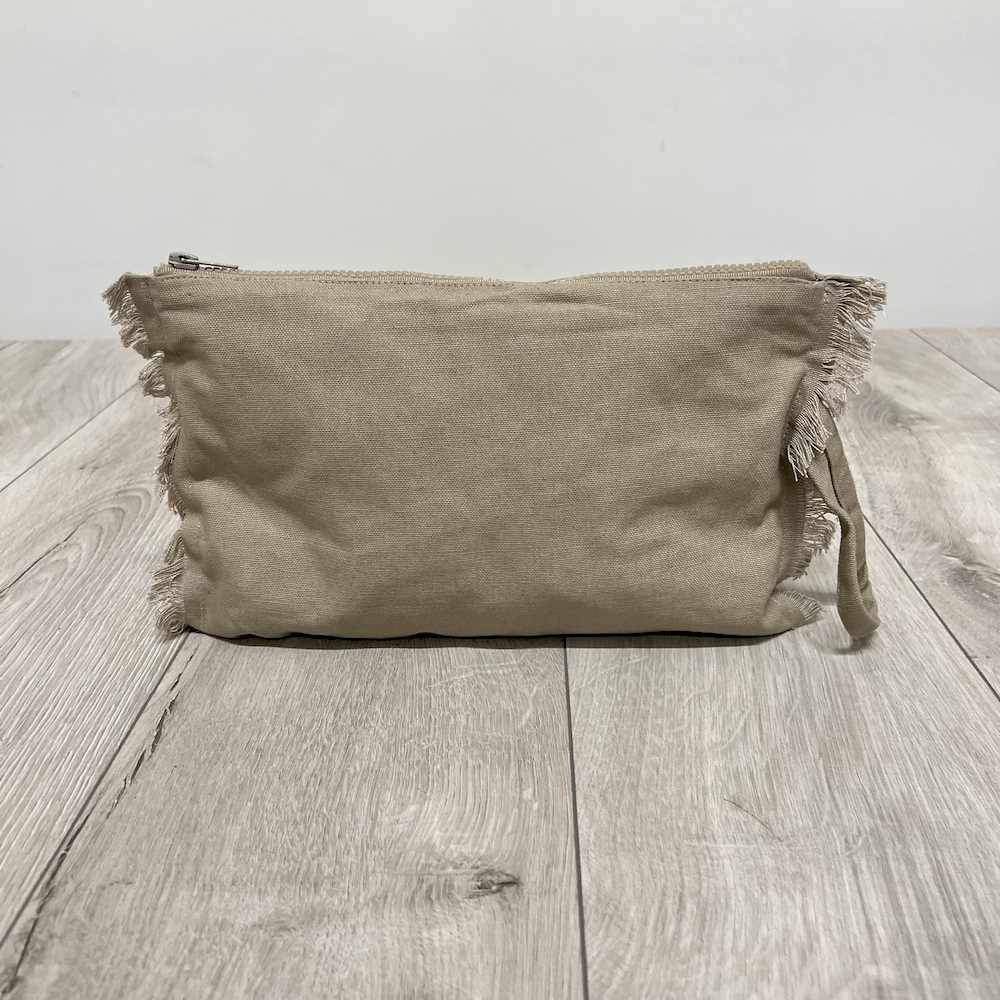 Pochette frange tortora