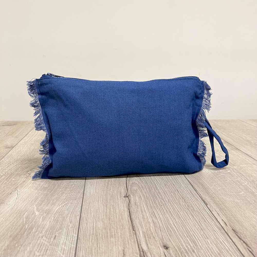 Pochette frange blu