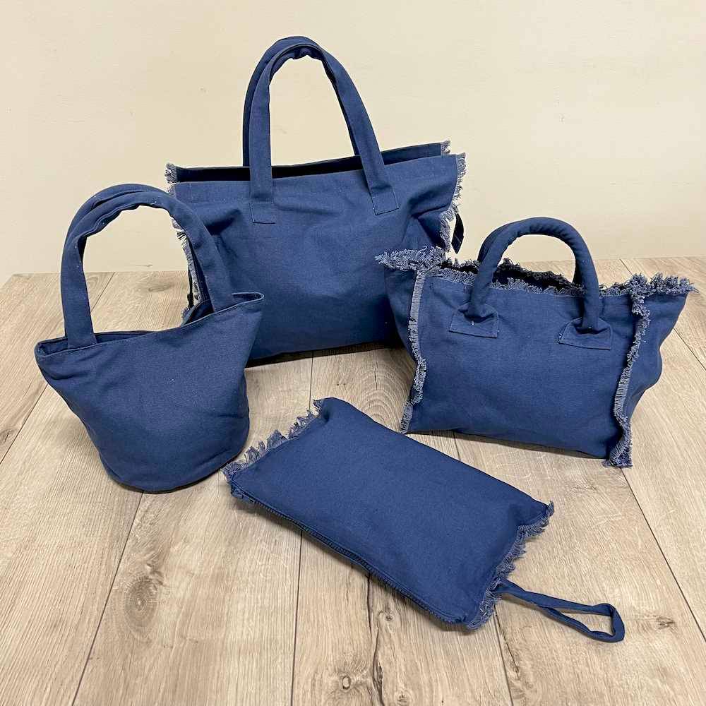 Pochette frange blu
