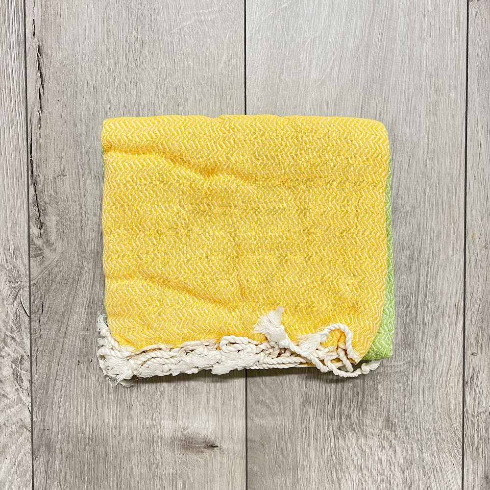 Fouta Telo Mare Spigato giallo 100 x 180 Personalizzato