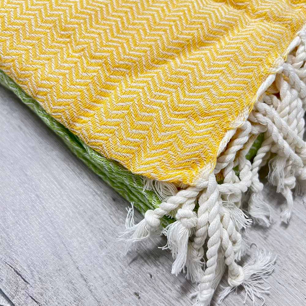 Fouta Telo Mare Spigato giallo 100 x 180 Personalizzato