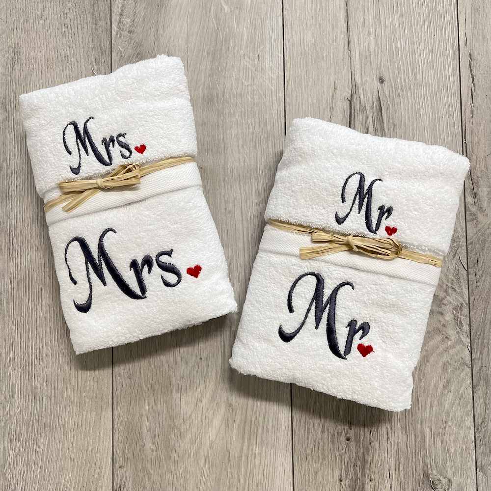 Coppia asciugamani Ricamati Mr.