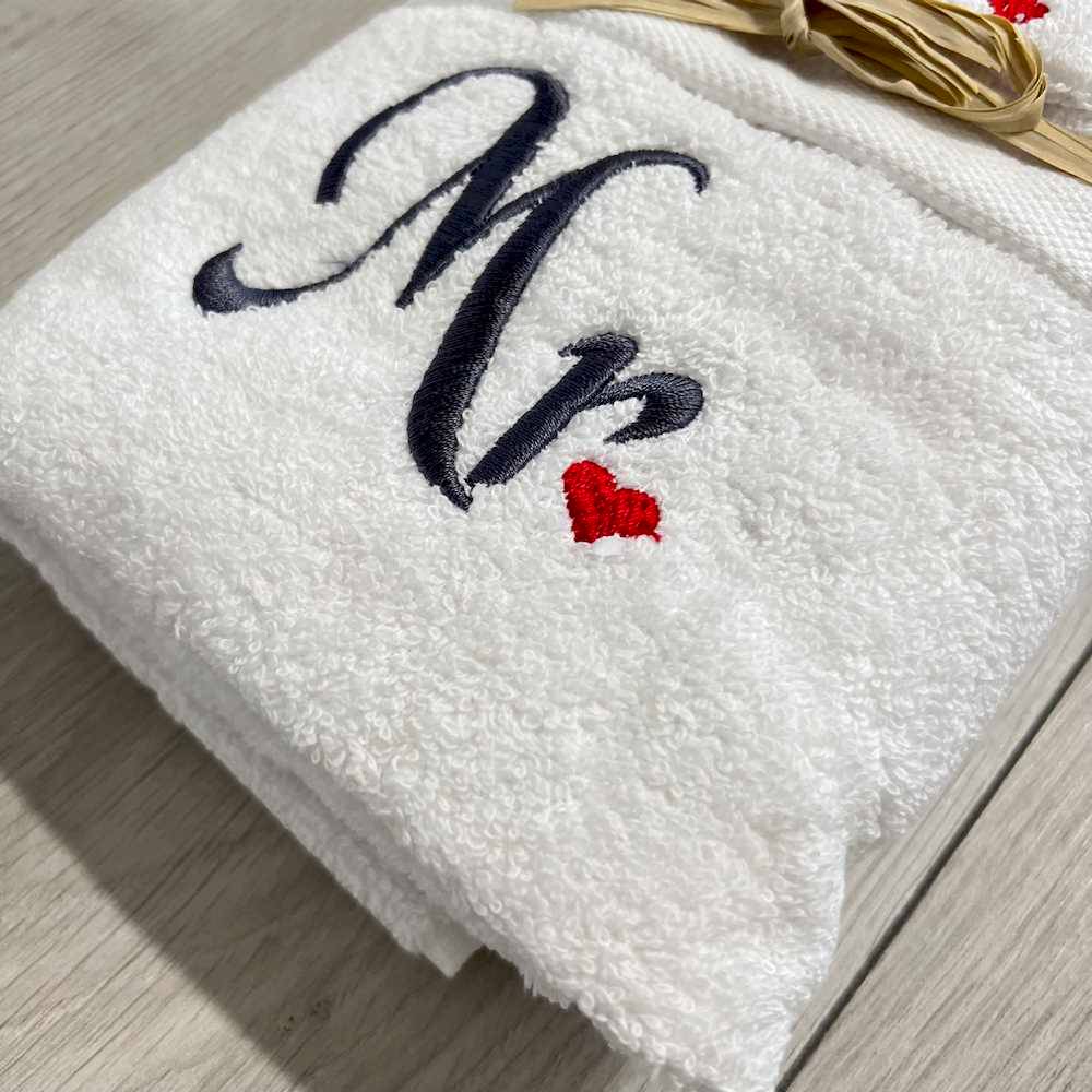 Coppia asciugamani Ricamati Mr.