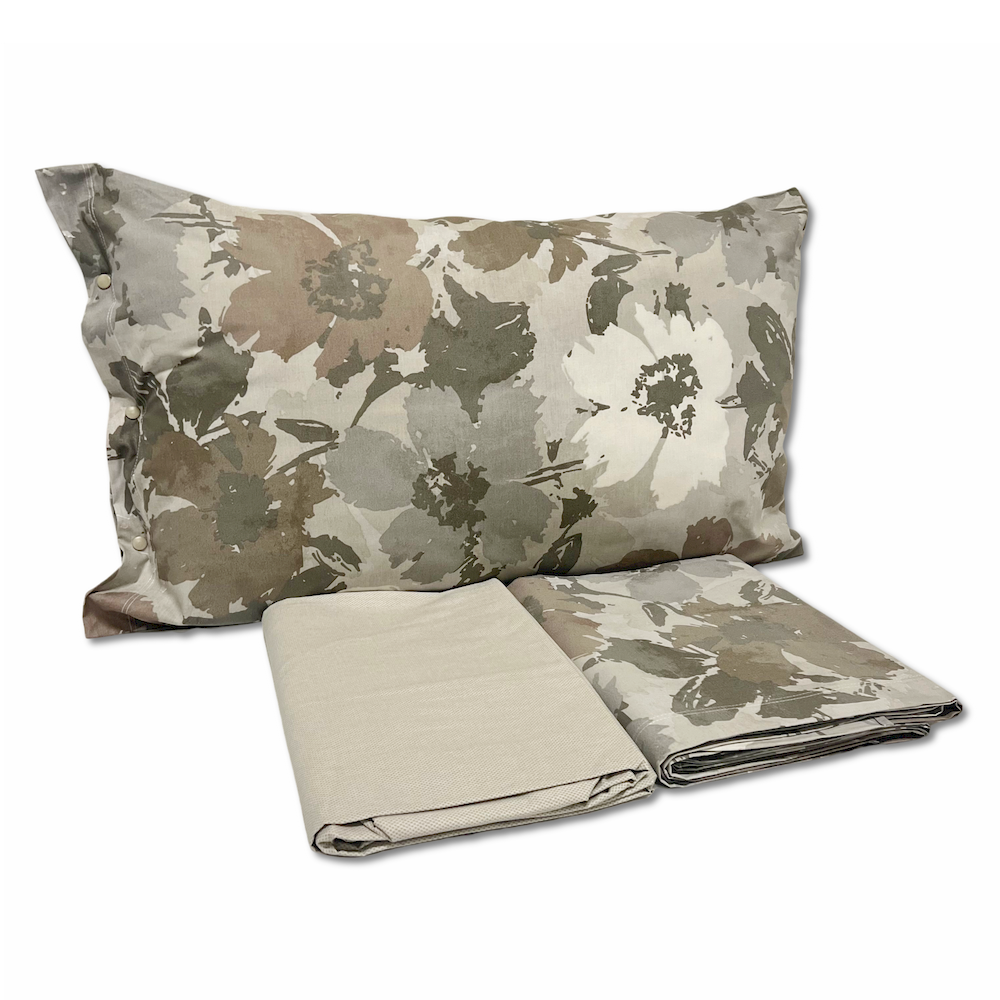 Completo Lenzuola Kim tortora matrimoniale