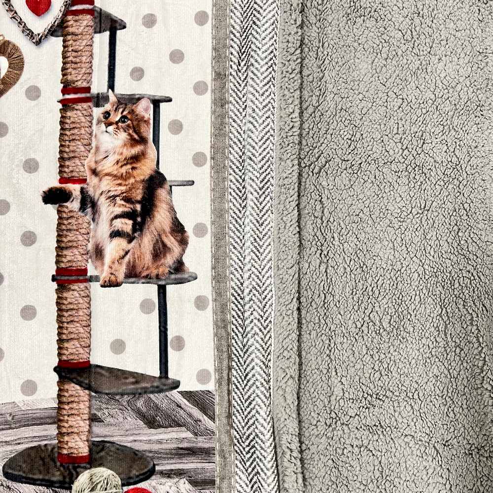 Plaid Sherpa stampa digitale Gatti Play 130 x 160