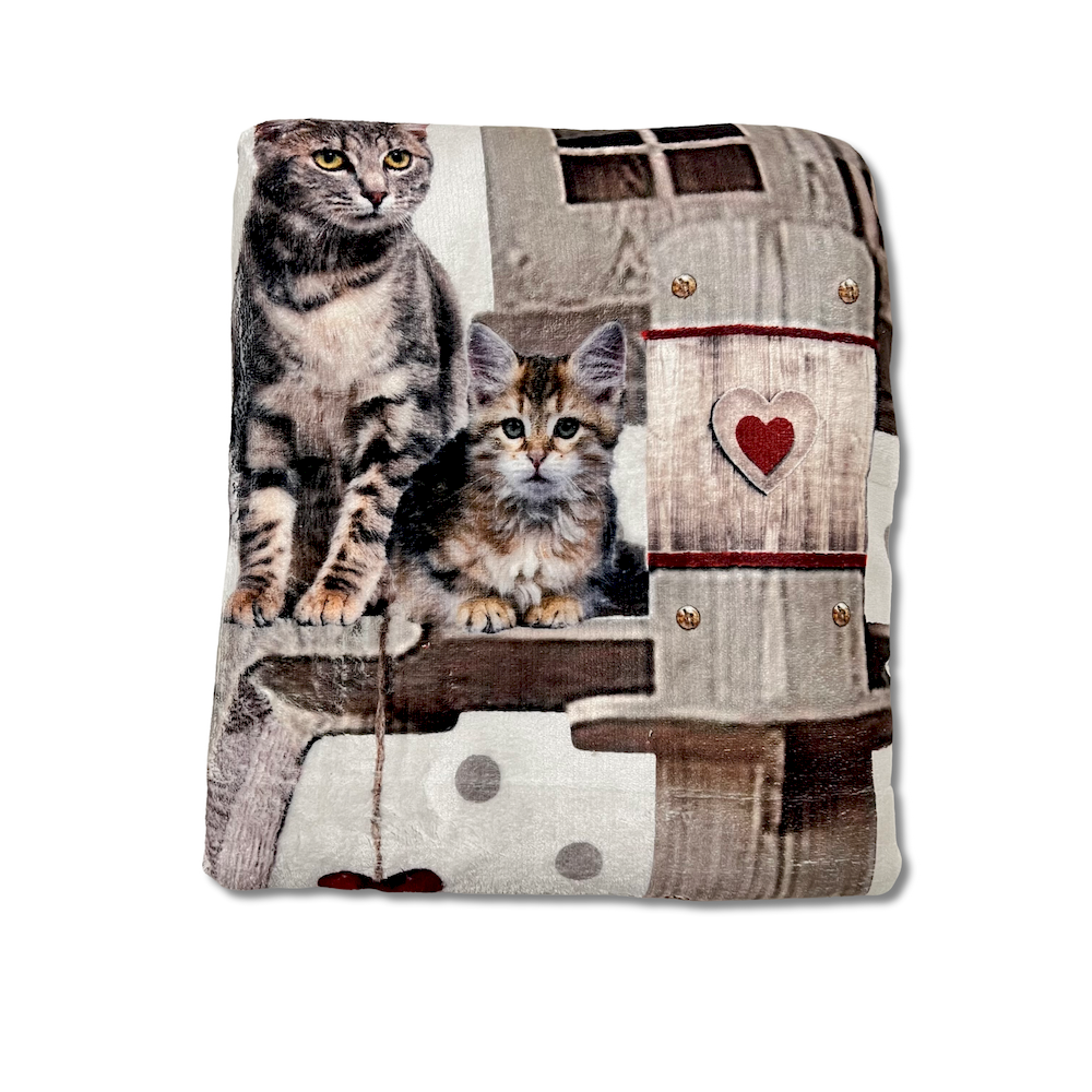 Plaid Sherpa stampa digitale Gatti Play 130 x 160