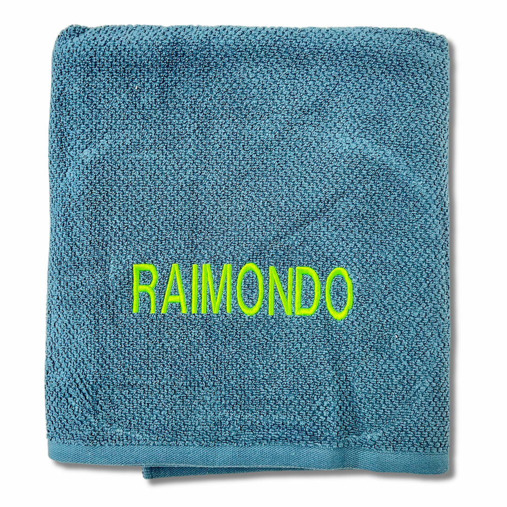 Telo bagno chicco di riso Petrolio Personalizzato