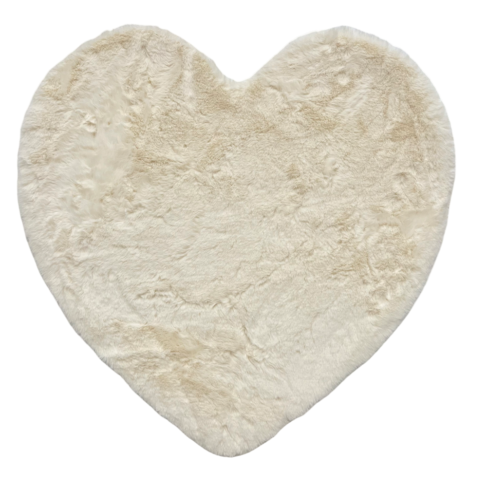 Tappeto pelliccia ecologica Orsetto Cuore 80 cm