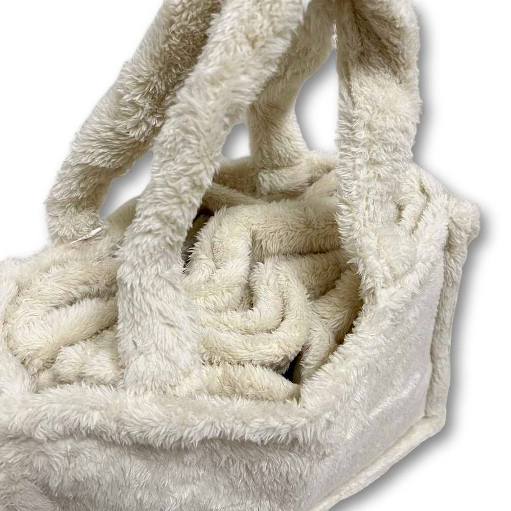 Borsa in sherpa Teddy + plaid soffice panna