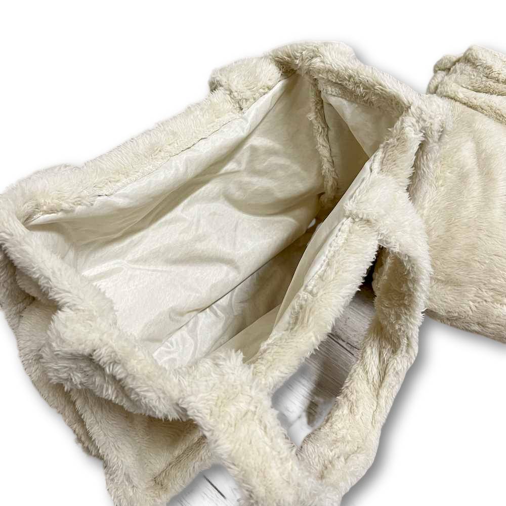 Borsa in sherpa Teddy + plaid soffice panna