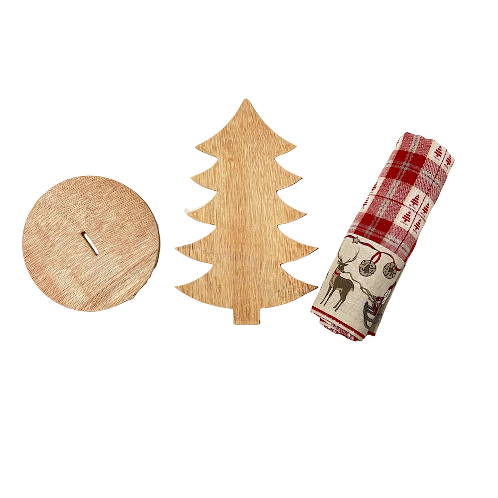 Canovaccio con Alberello di legno Gnomi