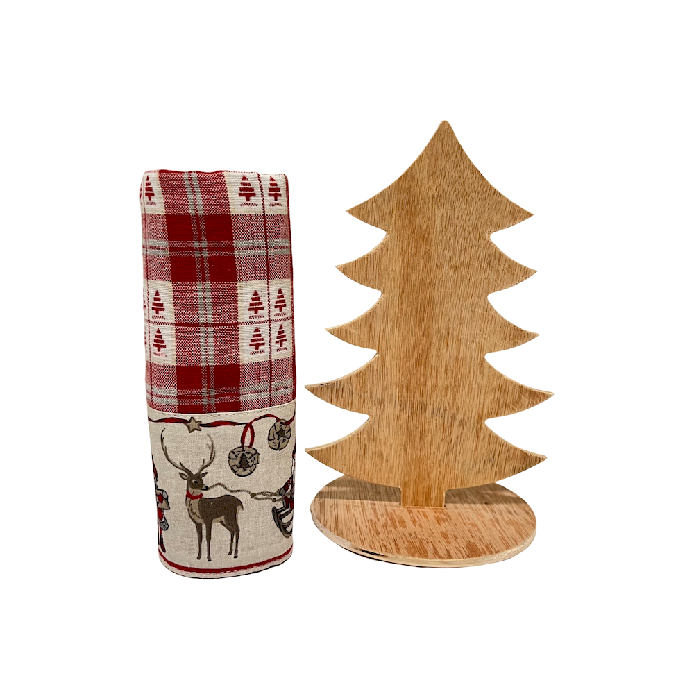 Canovaccio con Alberello di legno Gnomi