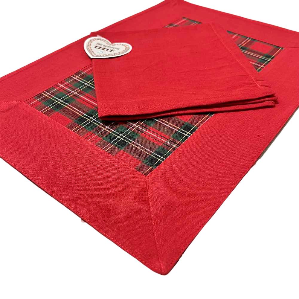 Tovaglietta Americana Check Tartan rosso
